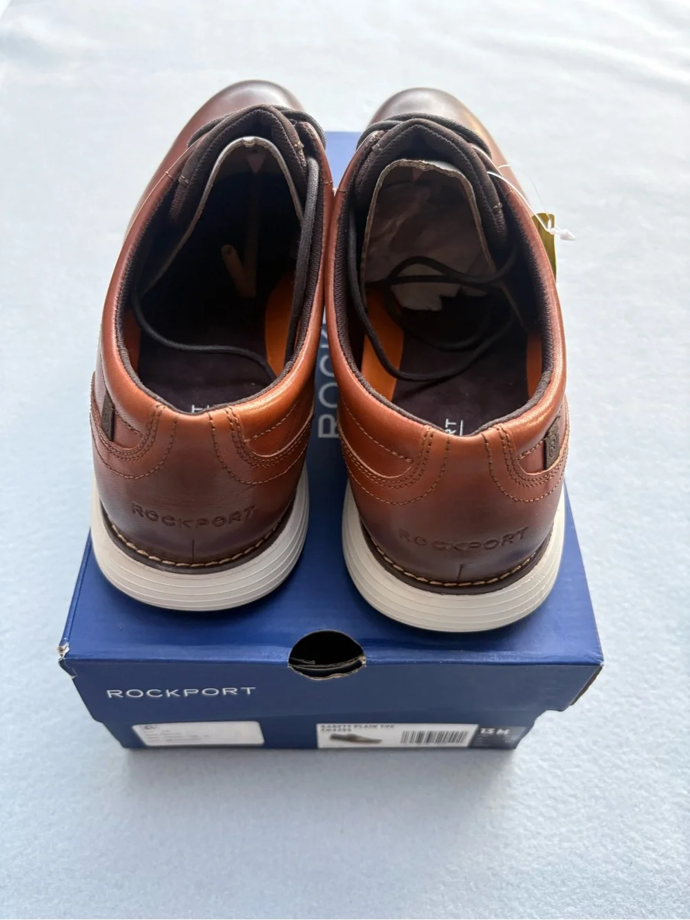 NWT Rockport Garett Plain Toe Men's 13M Cognac Brown